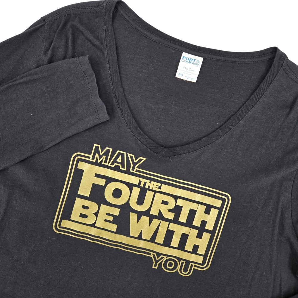 Port & Company Womens XXL May The Fourth Be With You Star Wars Long Sleeve Shirt